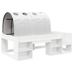 vidaXL Bettgestell mit Tunnel mit Regal 3 pcs Weiß Holzwerkstoff
