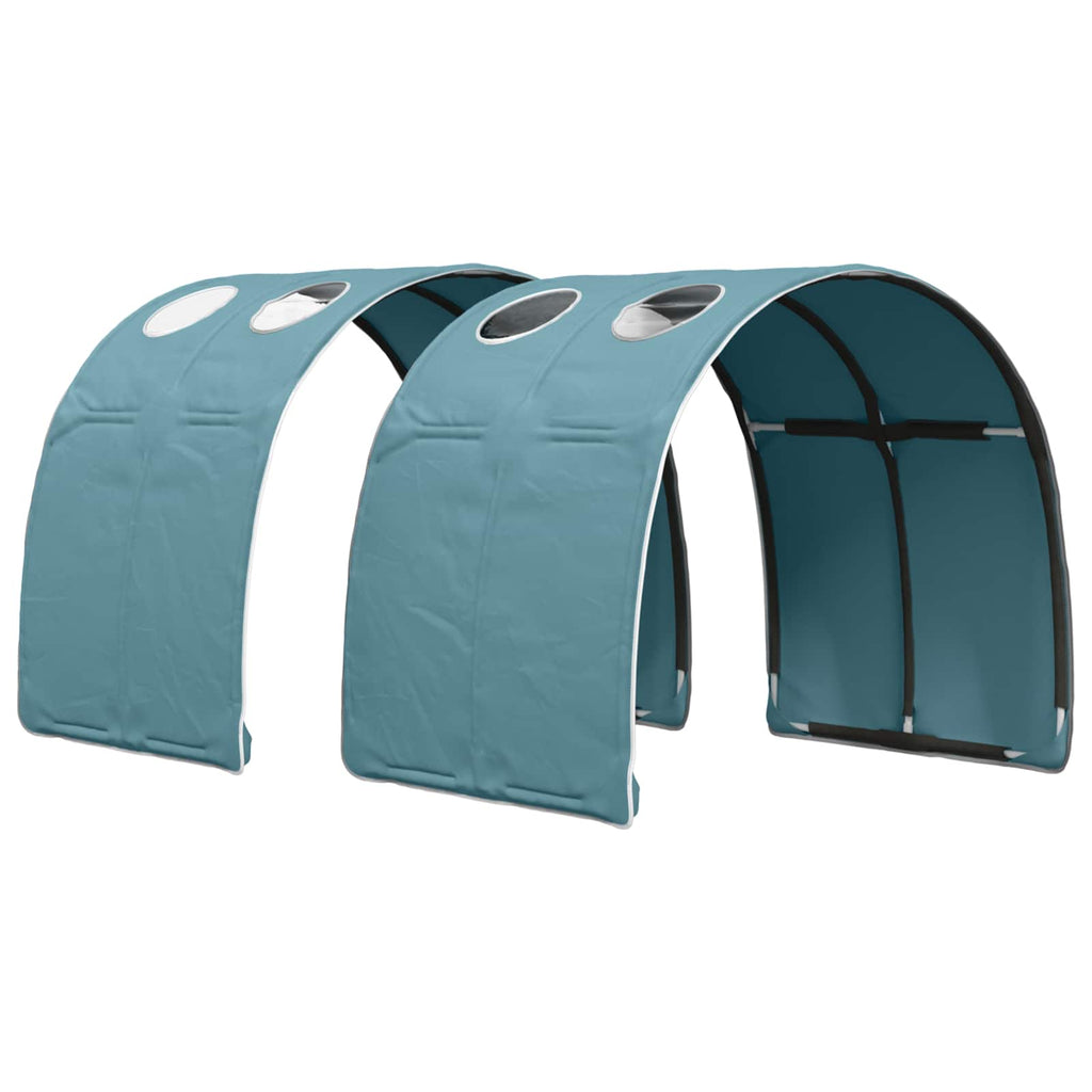 vidaXL Bettrahmen mit Tunnel 3 pcs Weiß und Hellblau Holzwerkstoff