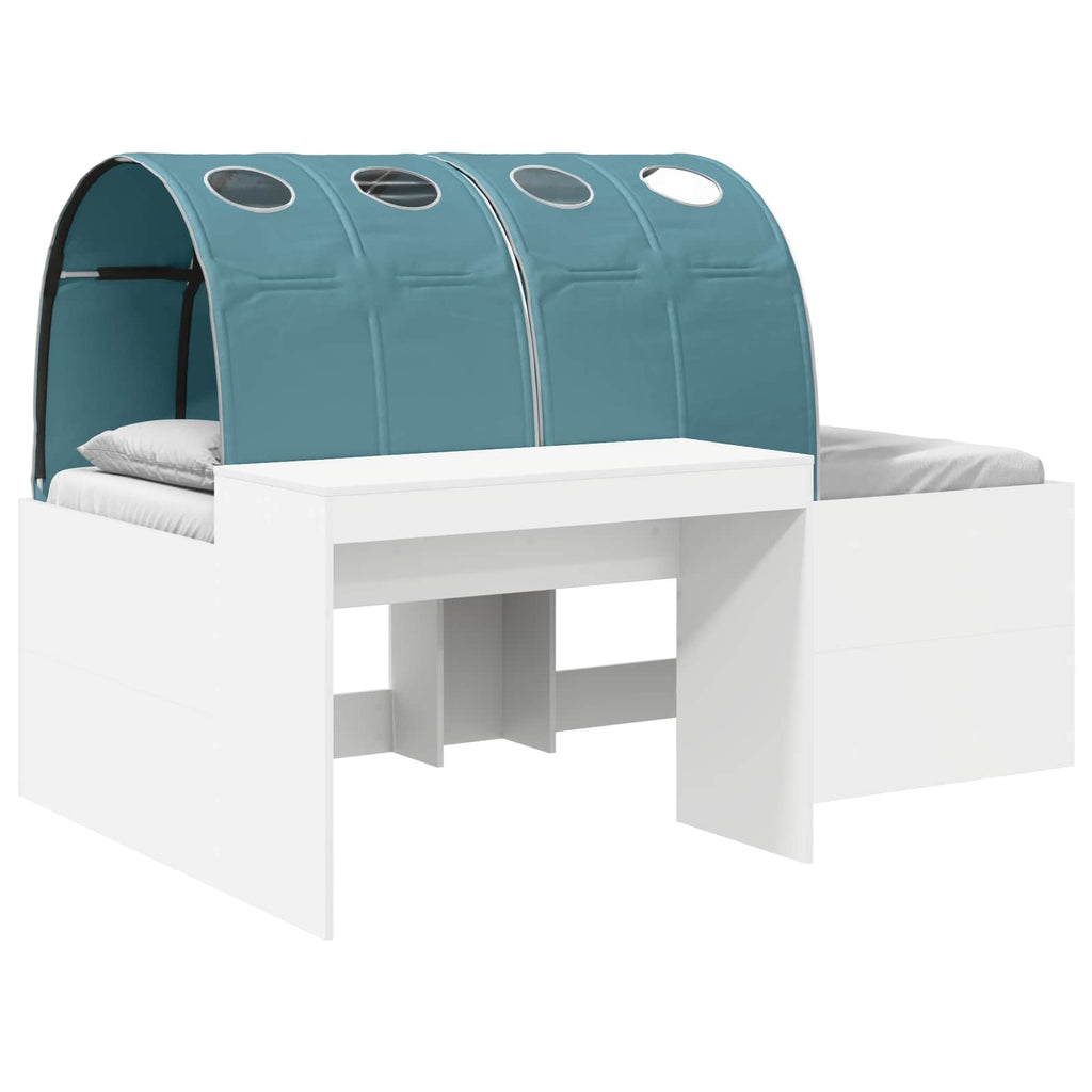 vidaXL Hochbett mit Schreibtisch für Kinder Weiß und Hellblau