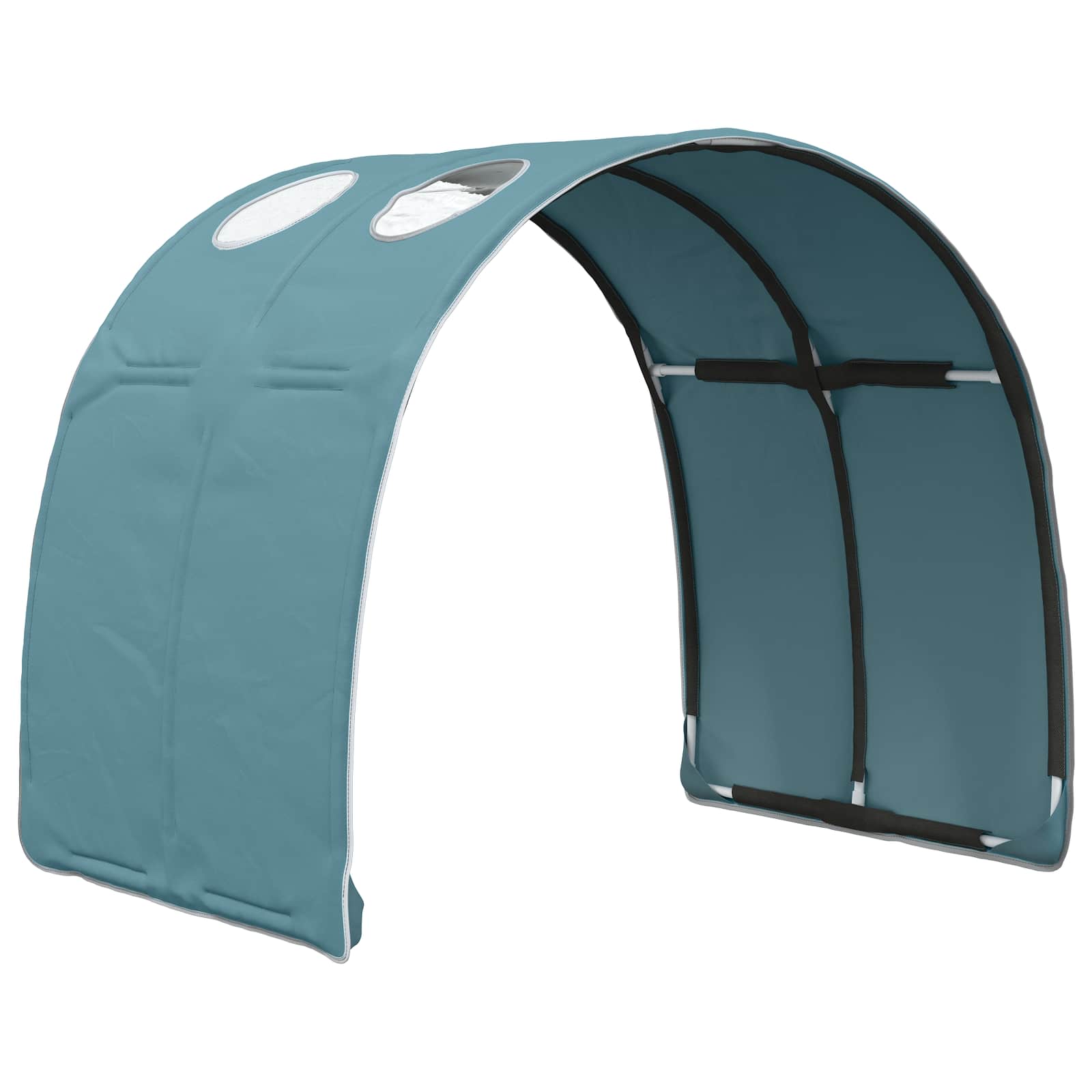 vidaXL Hochbett mit Schreibtisch für Kinder Weiß und Hellblau