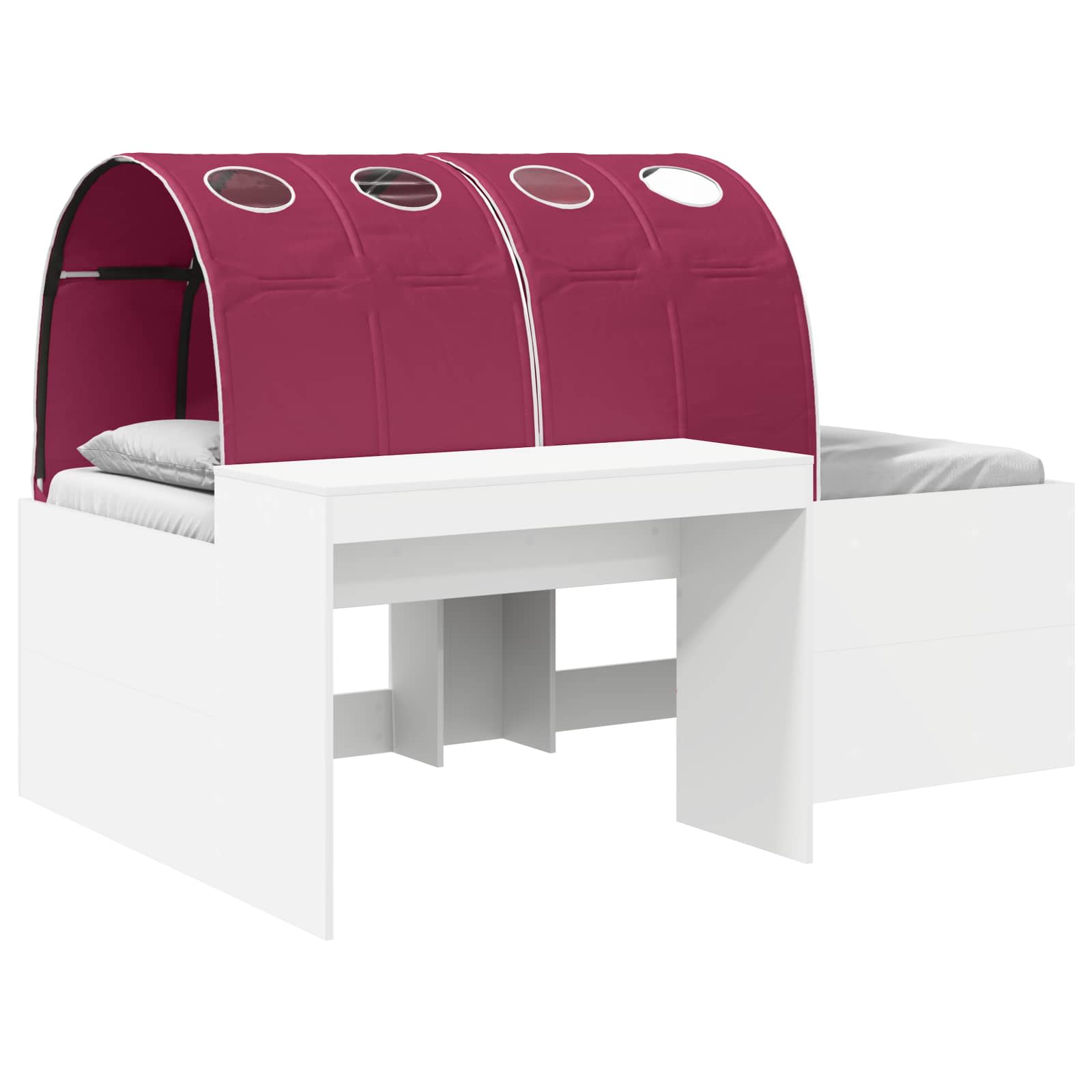 vidaXL Hochbett mit Schreibtisch für Kinder Weiß und Rot Holzwerkstoff
