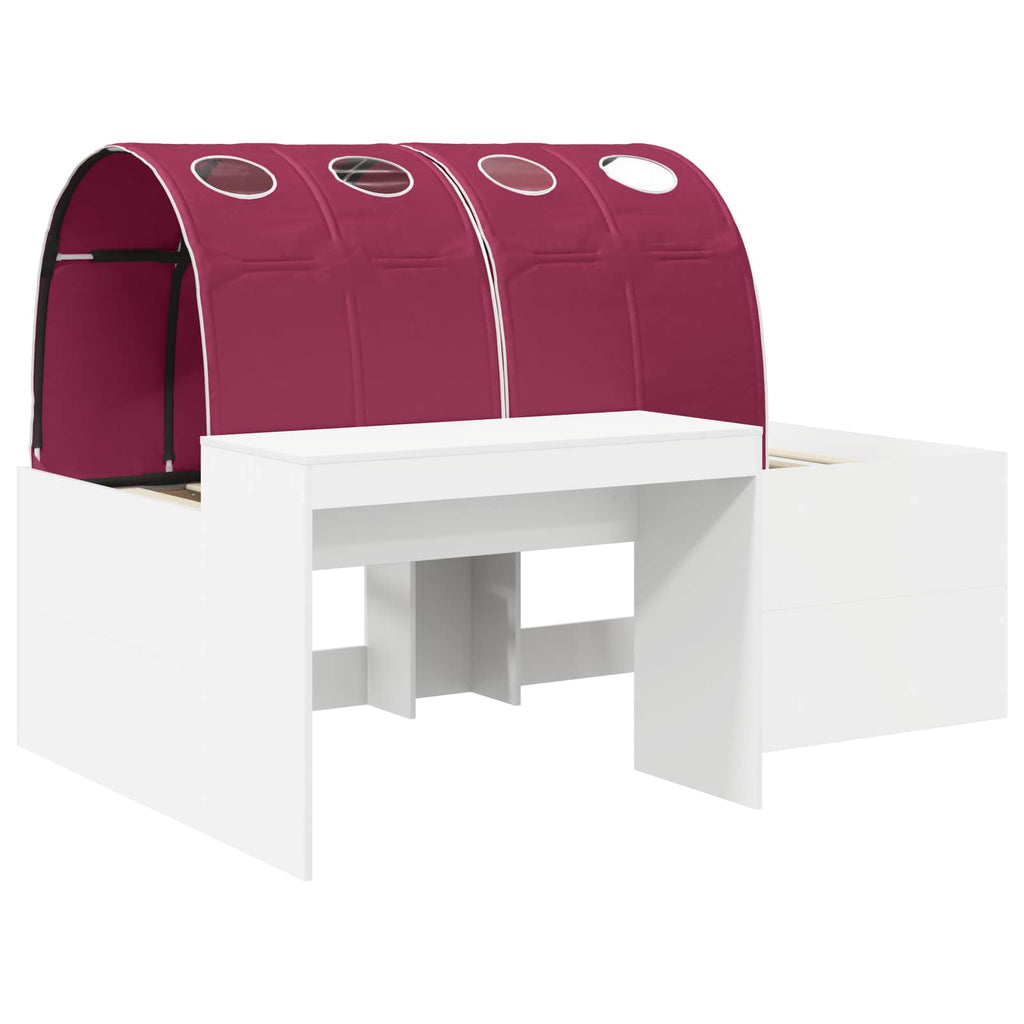 vidaXL Hochbett mit Schreibtisch für Kinder Weiß und Rot Holzwerkstoff