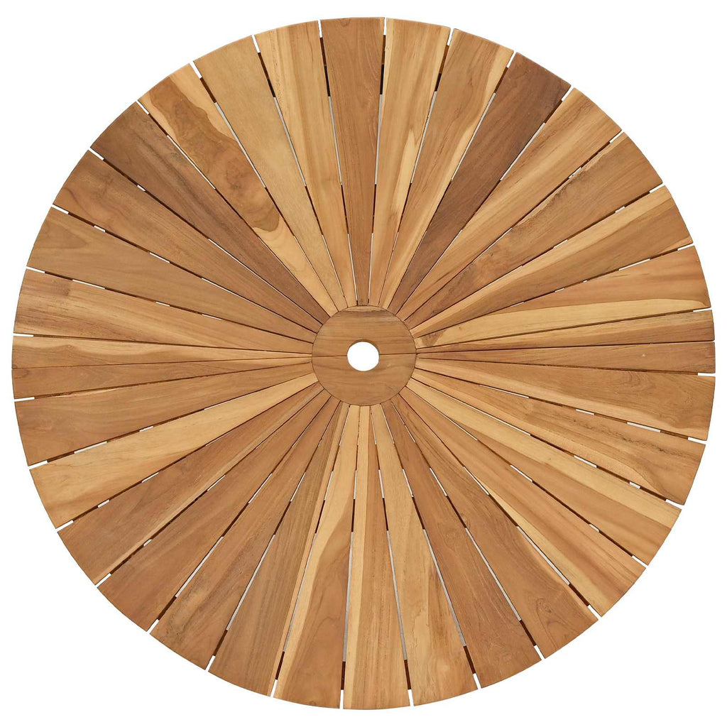 vidaXL Klappbarer Gartentisch Natur Ø 110 x 75 cm Teak-Massivholz