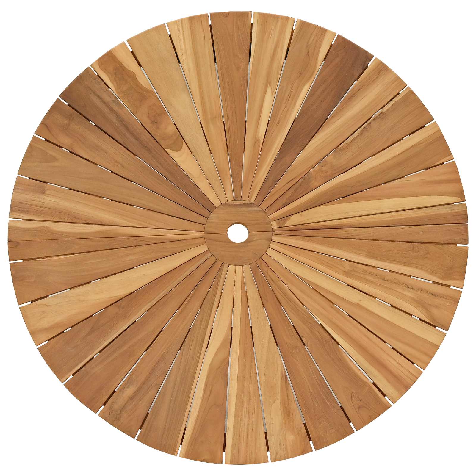vidaXL Klappbarer Gartentisch Natur Ø 110 x 75 cm Teak-Massivholz