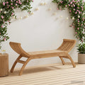 vidaXL Gartenbank 2-Sitzer 126 cm Massivholz Teak Natur