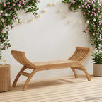 vidaXL Gartenbank 2-Sitzer 126 cm Massivholz Teak Natur