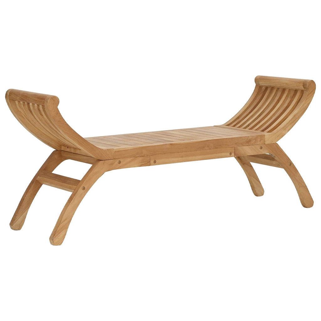 vidaXL Gartenbank 2-Sitzer 126 cm Massivholz Teak Natur
