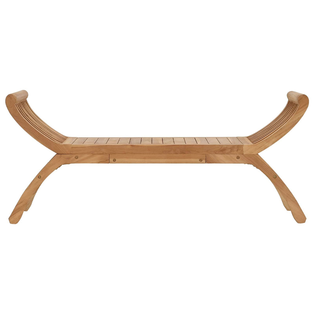 vidaXL Gartenbank 2-Sitzer 126 cm Massivholz Teak Natur