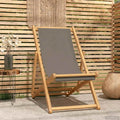 vidaXL Liegestuhl Taupe Massivholz Teak