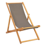 vidaXL Liegestuhl Taupe Massivholz Teak