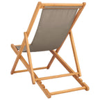 vidaXL Liegestuhl Taupe Massivholz Teak