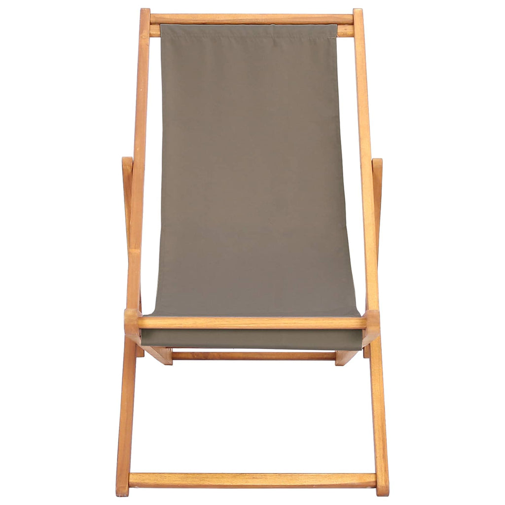 vidaXL Liegestuhl Taupe Massivholz Teak