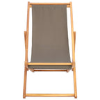 vidaXL Liegestuhl Taupe Massivholz Teak