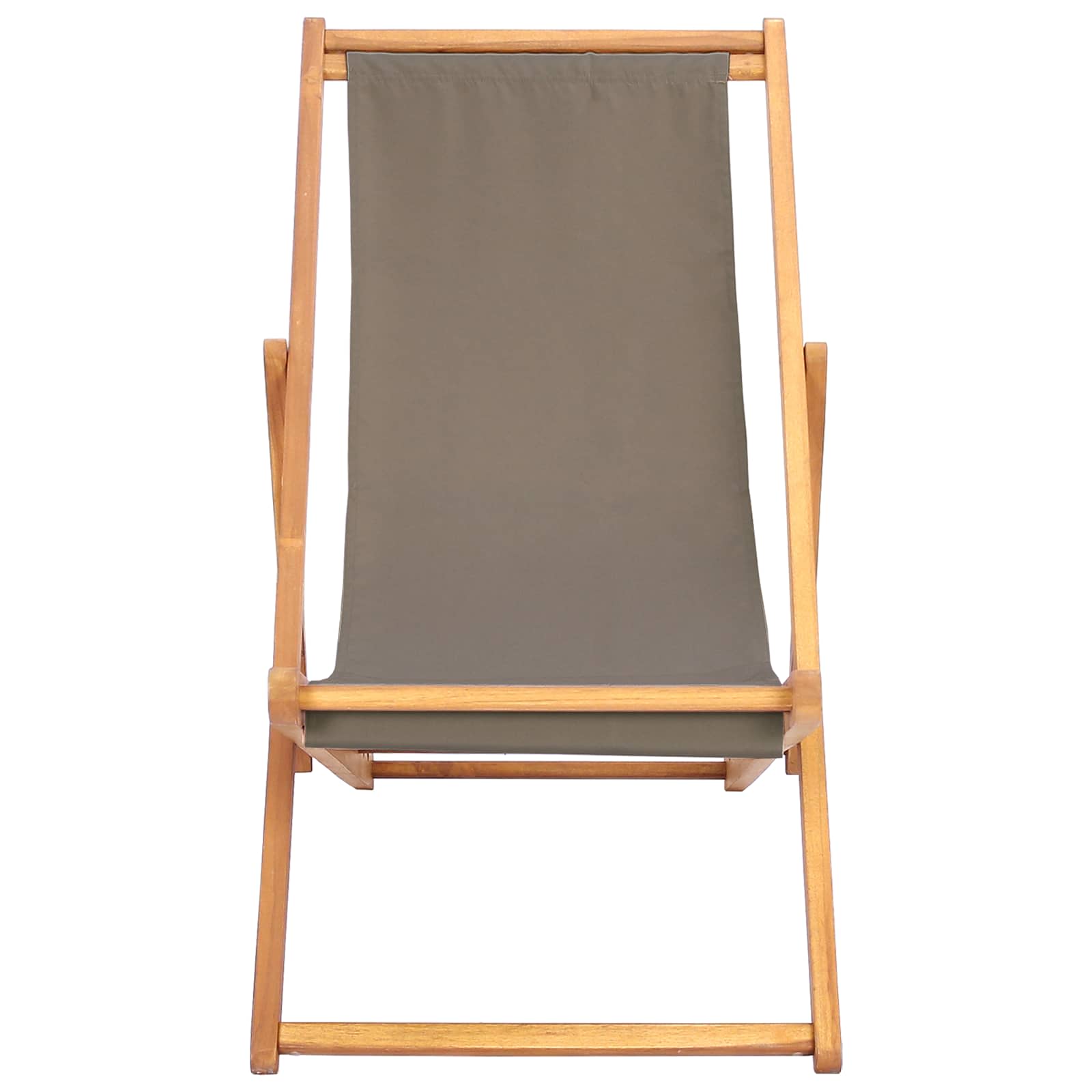 vidaXL Liegestuhl Taupe Massivholz Teak