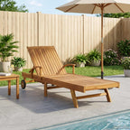 vidaXL Sonnenliege 1-Person Braun Massivholz Teak