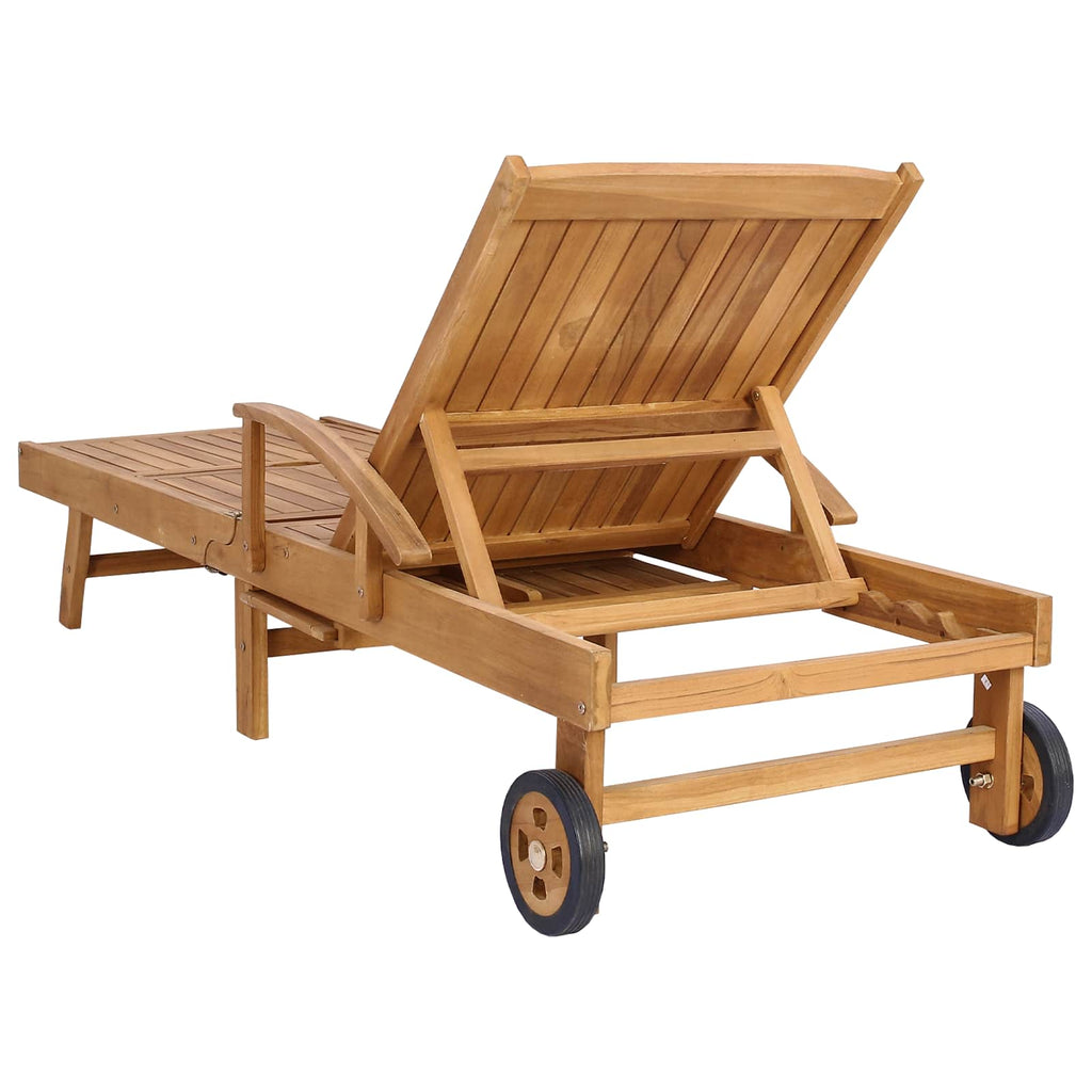 vidaXL Sonnenliege 1-Person Braun Massivholz Teak