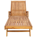 vidaXL Sonnenliege 1-Person Braun Massivholz Teak