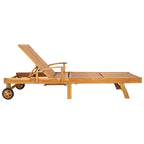 vidaXL Sonnenliege 1-Person Braun Massivholz Teak