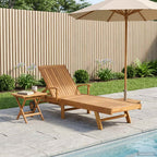 vidaXL Sonnenliege mit Tisch Braun Massivholz Teak