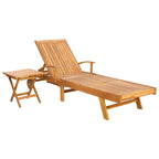 vidaXL Sonnenliege mit Tisch Braun Massivholz Teak