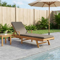 vidaXL Sonnenliege 100% Polyester mit solidem Teak