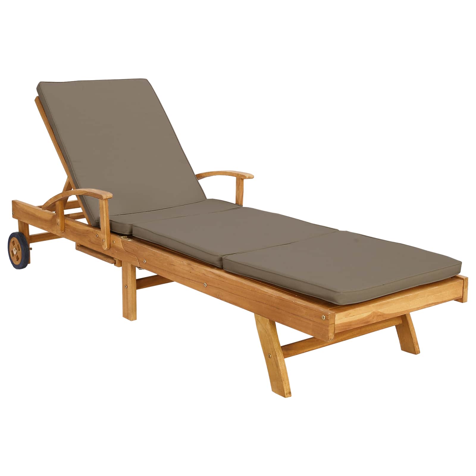 vidaXL Sonnenliege 100% Polyester mit solidem Teak