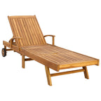 vidaXL Sonnenliege 100% Polyester mit solidem Teak