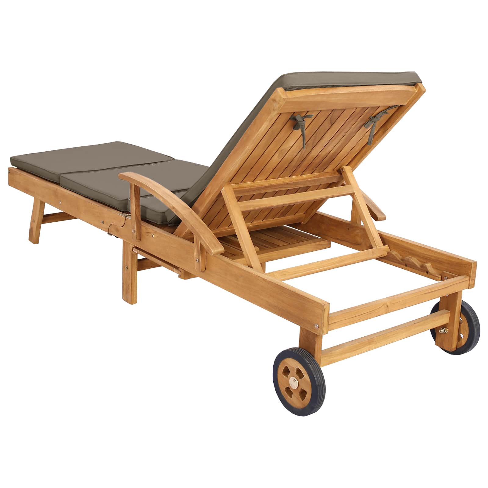 vidaXL Sonnenliege 100% Polyester mit solidem Teak