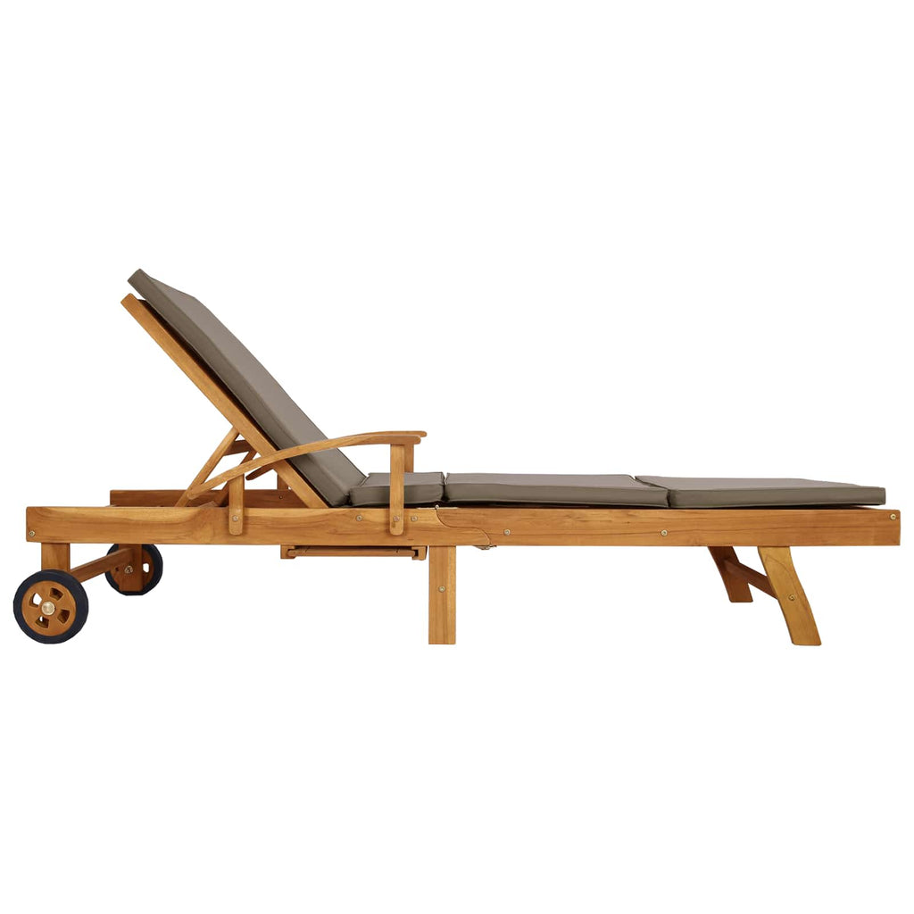 vidaXL Sonnenliege 100% Polyester mit solidem Teak