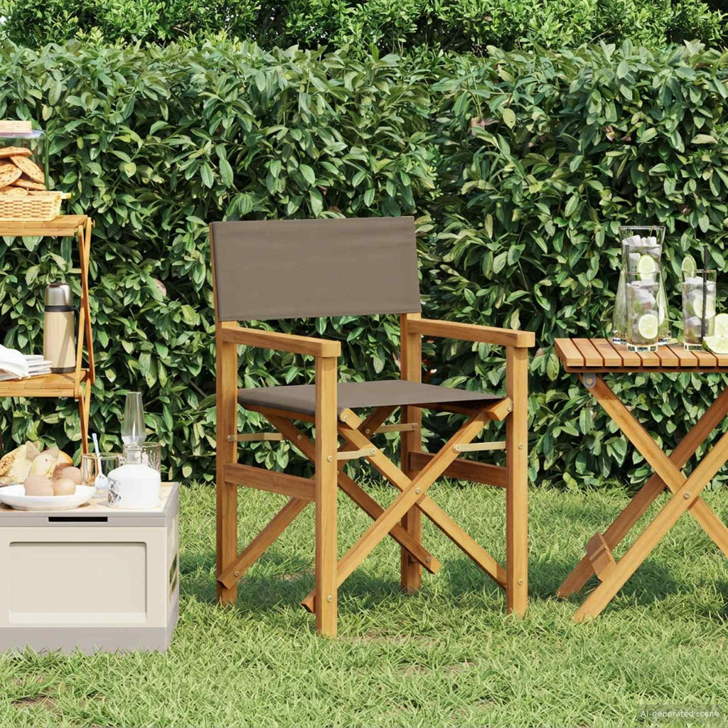 vidaXL Esszimmerstuhl Braun und Taupe 56 x 54 x 87 cm Massivholz Teak