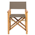 vidaXL Esszimmerstuhl Braun und Taupe 56 x 54 x 87 cm Massivholz Teak
