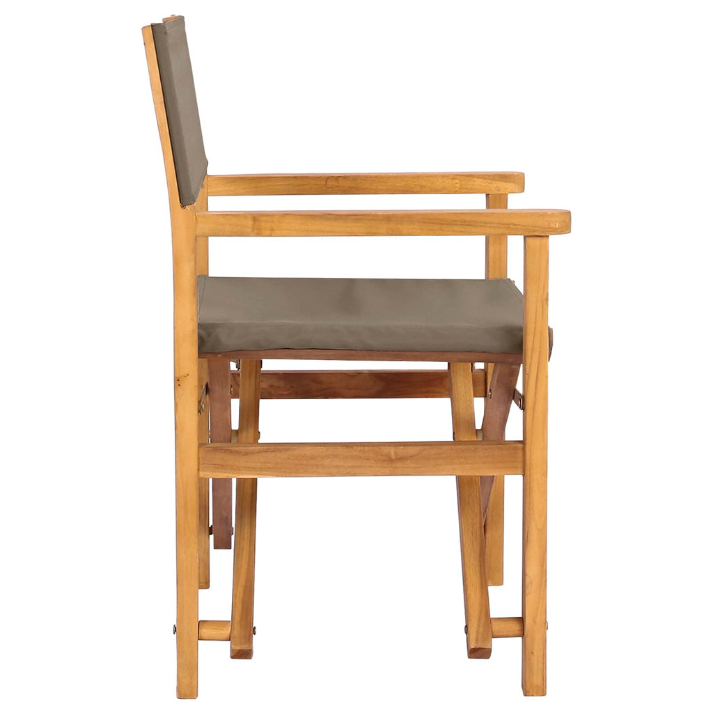 vidaXL Esszimmerstuhl Braun und Taupe 56 x 54 x 87 cm Massivholz Teak