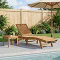 vidaXL Sonnenliege Braun Massivholz Teak