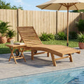 vidaXL Sonnenliege 2 pcs Braun Massivholz Teak
