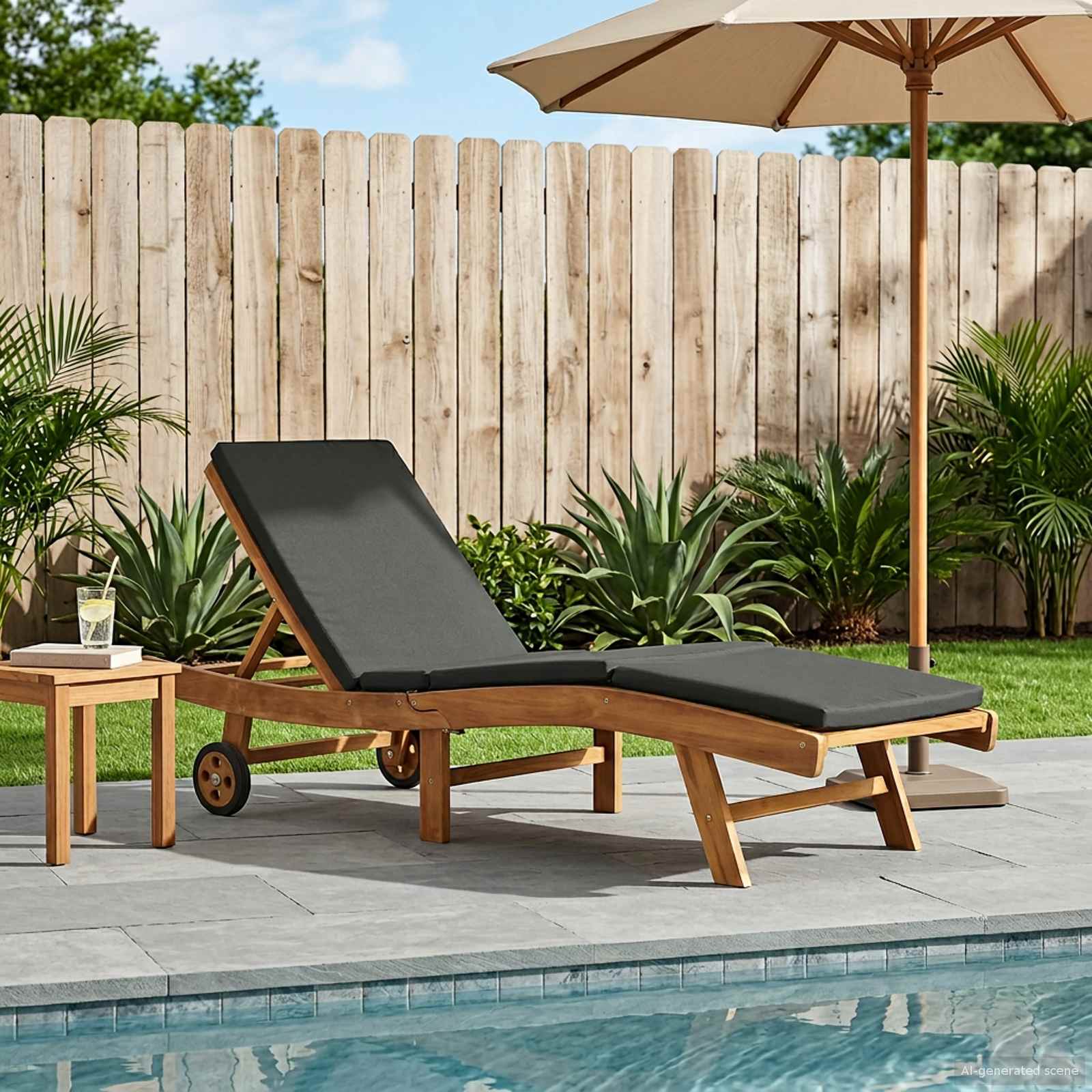 vidaXL Sonnenliege Braun und Dunkelgrau Polyester