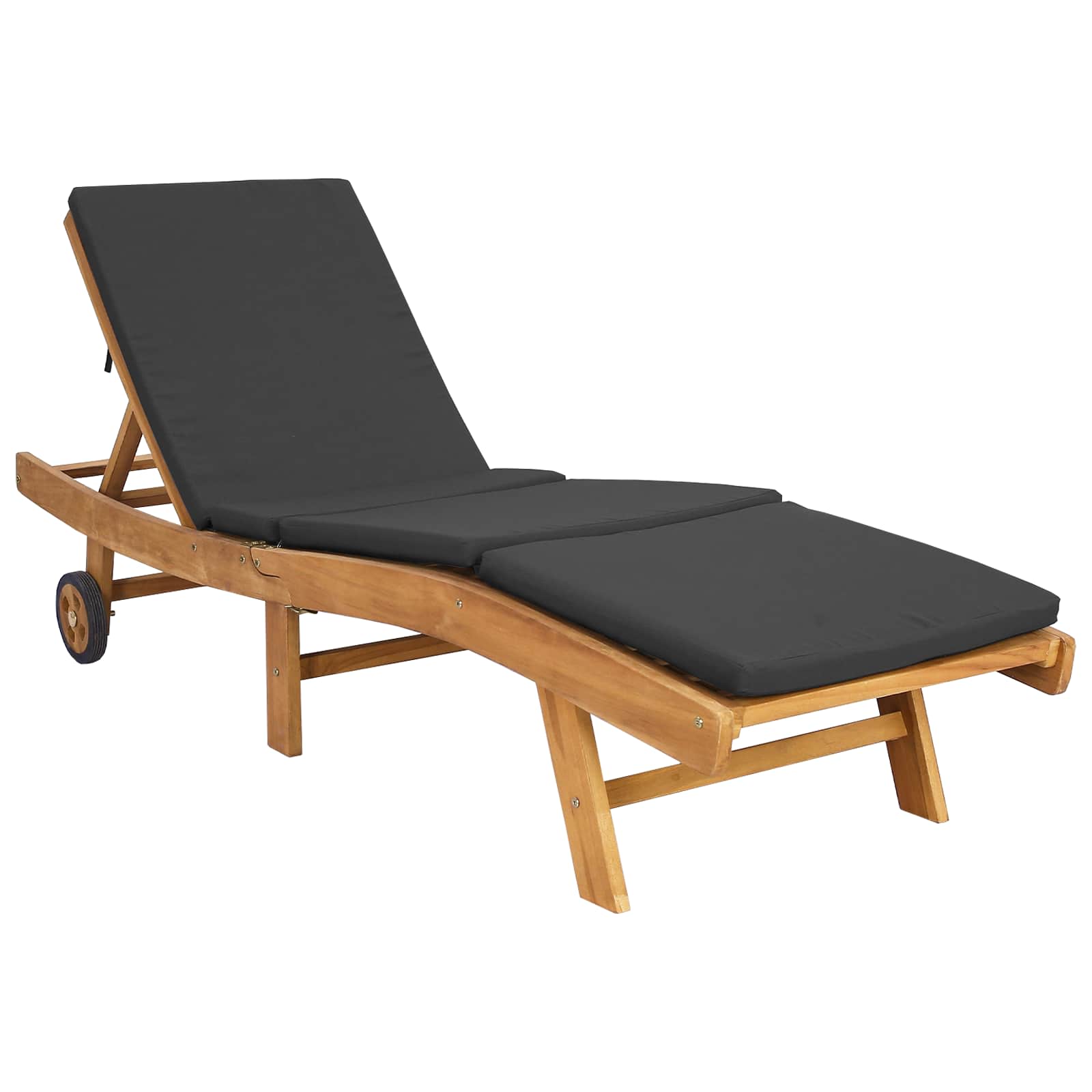 vidaXL Sonnenliege Braun und Dunkelgrau Polyester