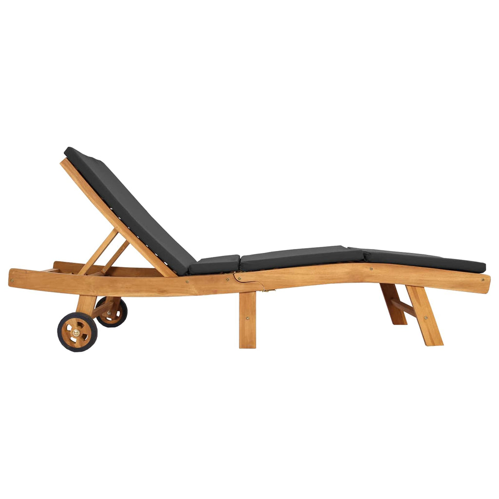 vidaXL Sonnenliege Braun und Dunkelgrau Polyester