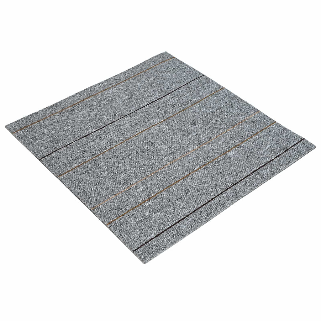 vidaXL Teppichfliese Hellgrau mit Streifen 50 x 50 cm 20 pcs