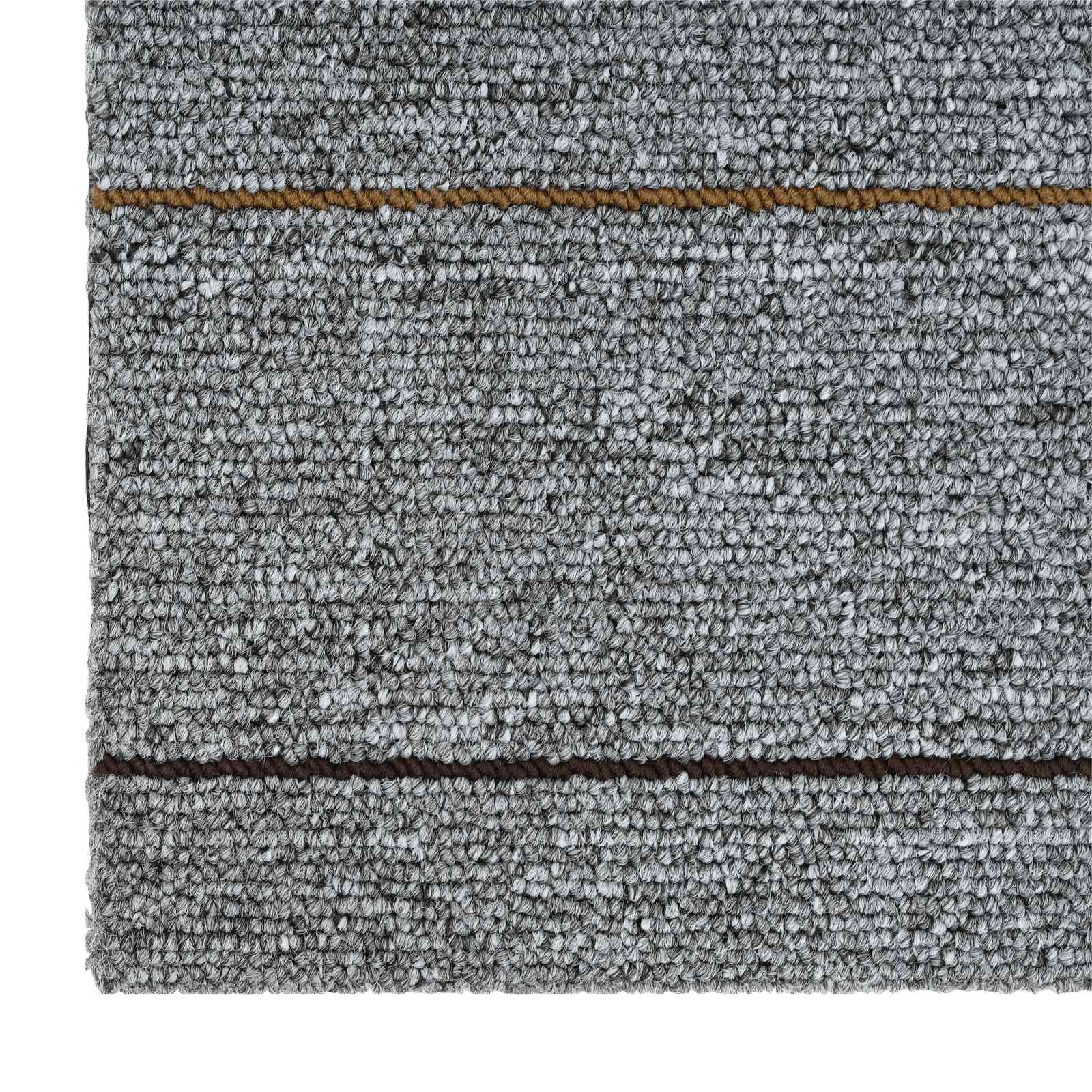 vidaXL Teppichfliese Hellgrau mit Streifen 50 x 50 cm 36 pcs