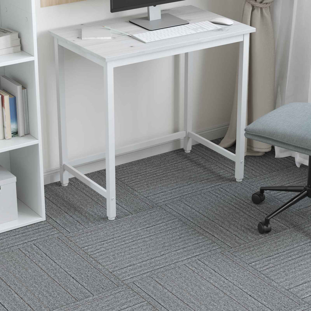 vidaXL Teppichfliese Hellgrau mit Streifen 50 x 50 cm 36 pcs