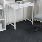 vidaXL Teppichfliese Mittelgrau mit Streifen 50 x 50 cm 4 pcs