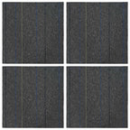 vidaXL Teppichfliese Mittelgrau mit Streifen 50 x 50 cm 4 pcs