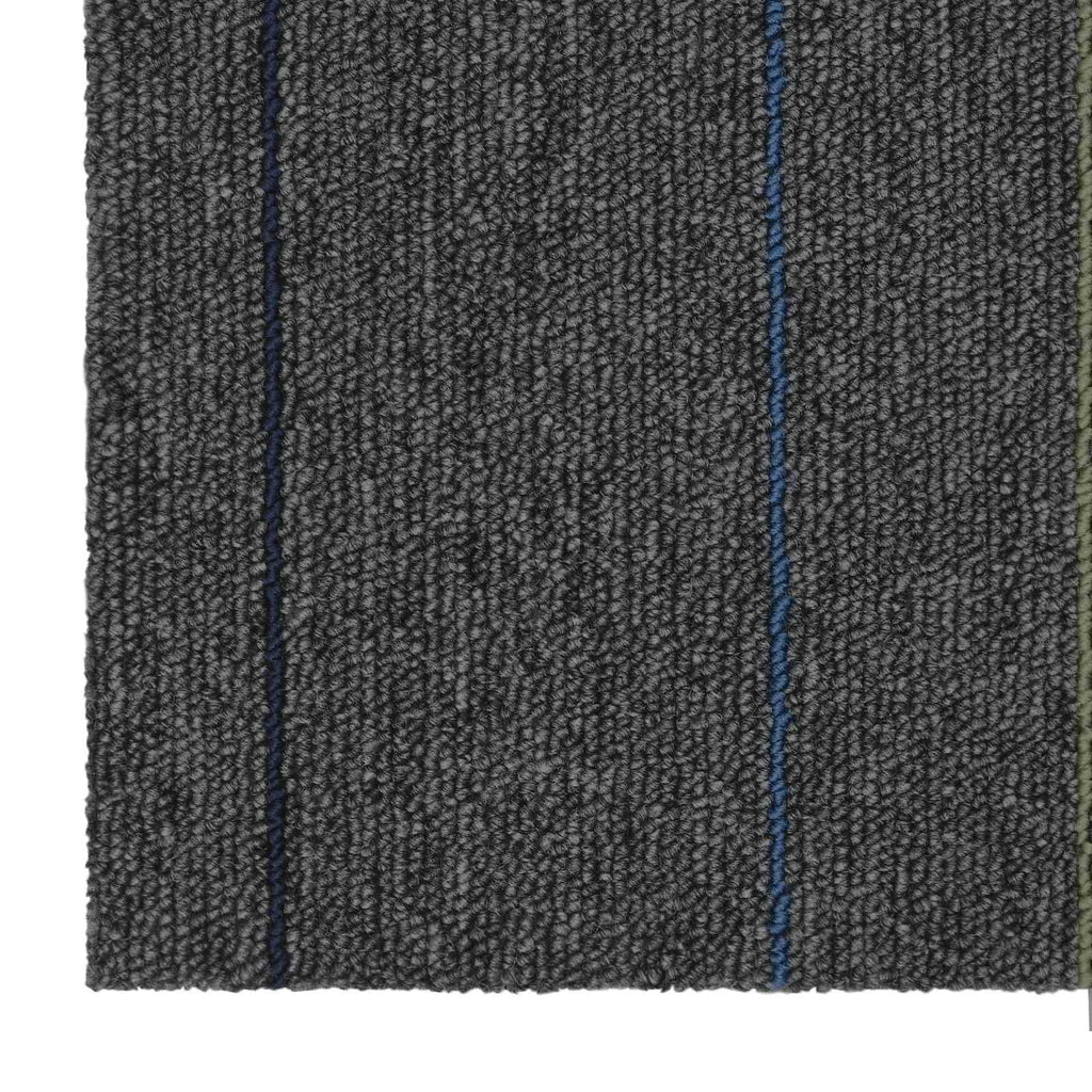 vidaXL Teppichfliese Mittelgrau mit Streifen 50 x 50 cm 20 pcs