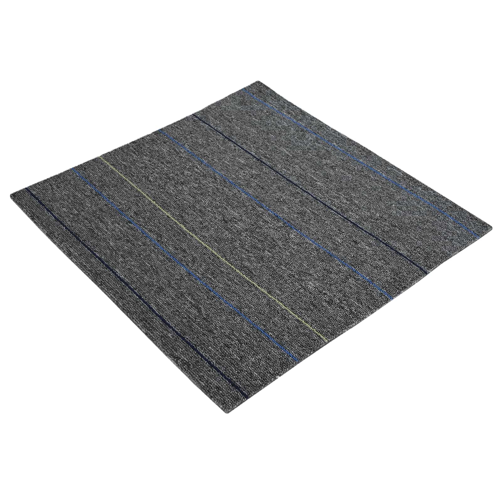 vidaXL Teppichfliese Mittelgrau mit Streifen 50 x 50 cm 20 pcs