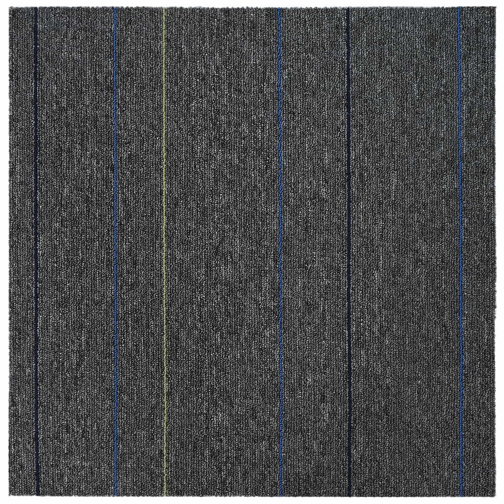 vidaXL Teppichfliese Mittelgrau mit Streifen 50 x 50 cm 20 pcs