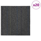 vidaXL Teppichfliese Mittelgrau mit Streifen 50 x 50 cm 20 pcs