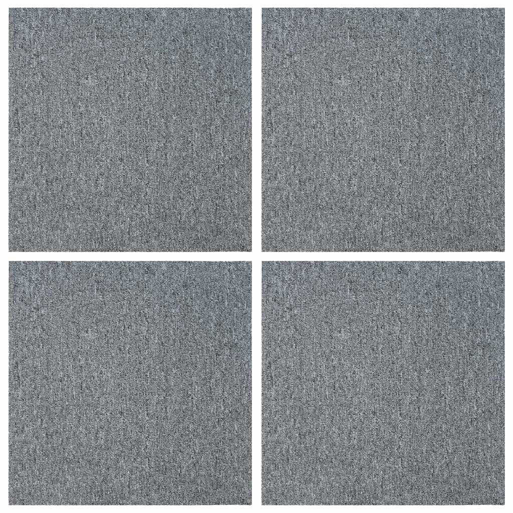 vidaXL Teppichfliese Hellgrau 50 x 50 cm 4 pcs PP und Bitumen