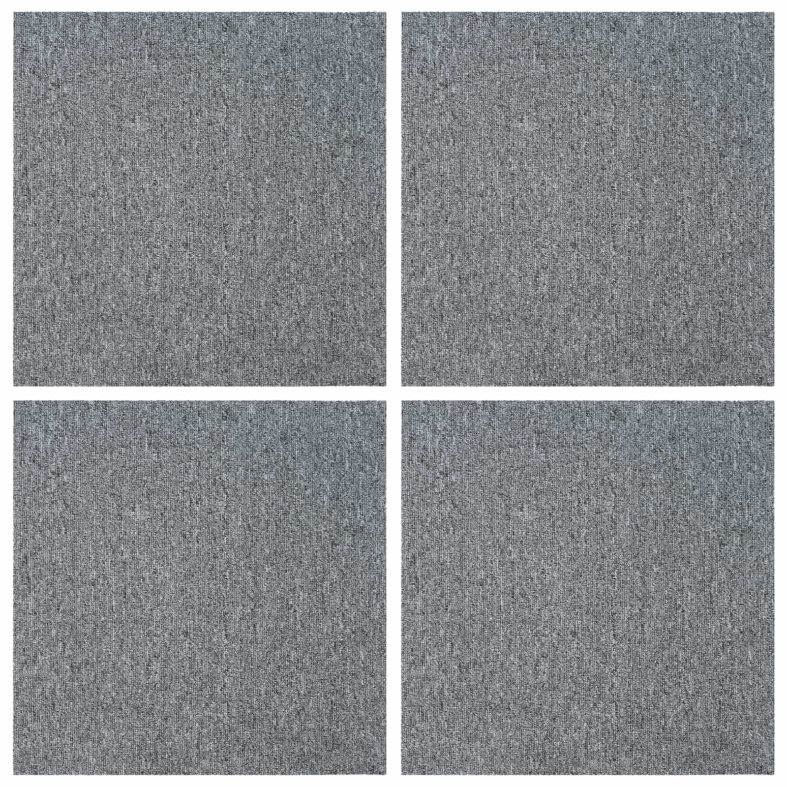 vidaXL Teppichfliese Hellgrau 50 x 50 cm 4 pcs PP und Bitumen
