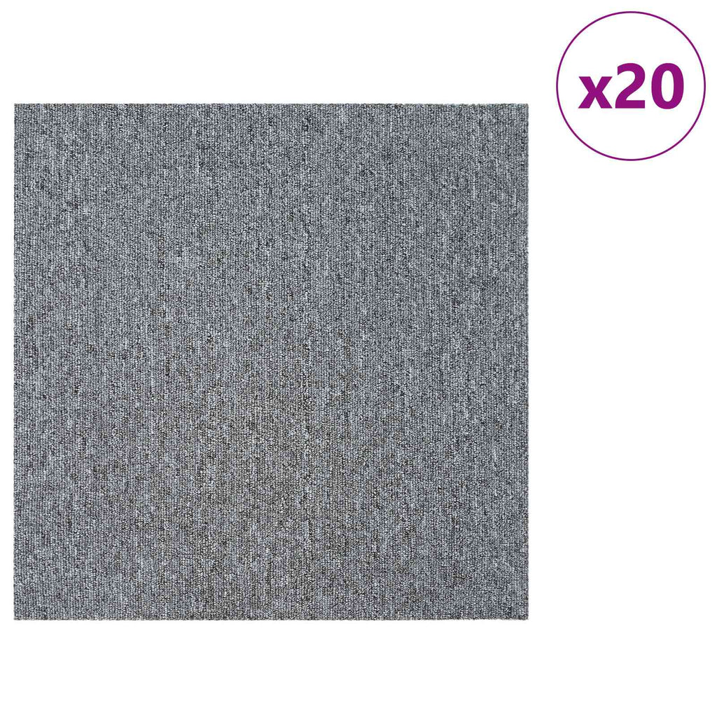 vidaXL Teppichfliese Hellgrau 50 x 50 cm 20 pcs PP und Bitumen