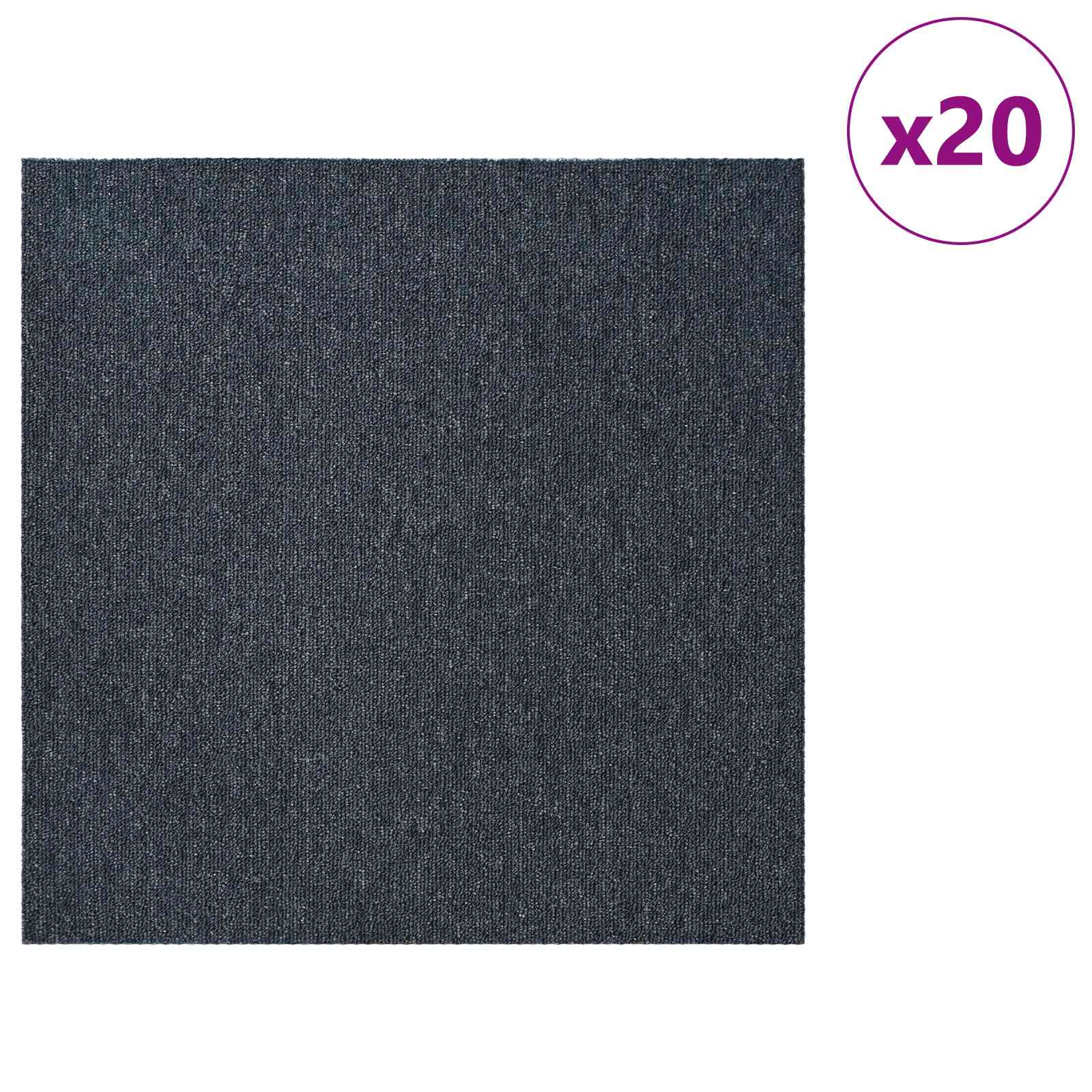 vidaXL Teppichfliese Blaugrau 50 x 50 cm 20 pcs PP und Bitumen